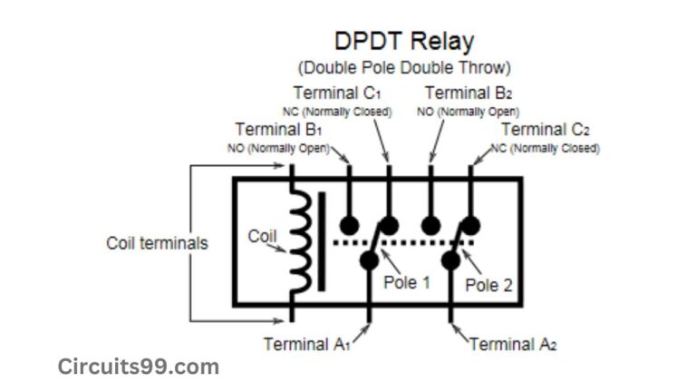 DPDT Relay Diagram, DPDT Full Form, Relay Diagram - Circuits99